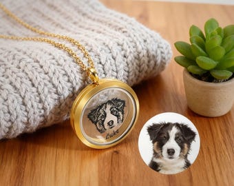 Customized Engraved Picture Memorial, Hair or Ashes Glass Circular Locket,Engravable Self Fill Memorial. Gift Boxed Pet Keepsake