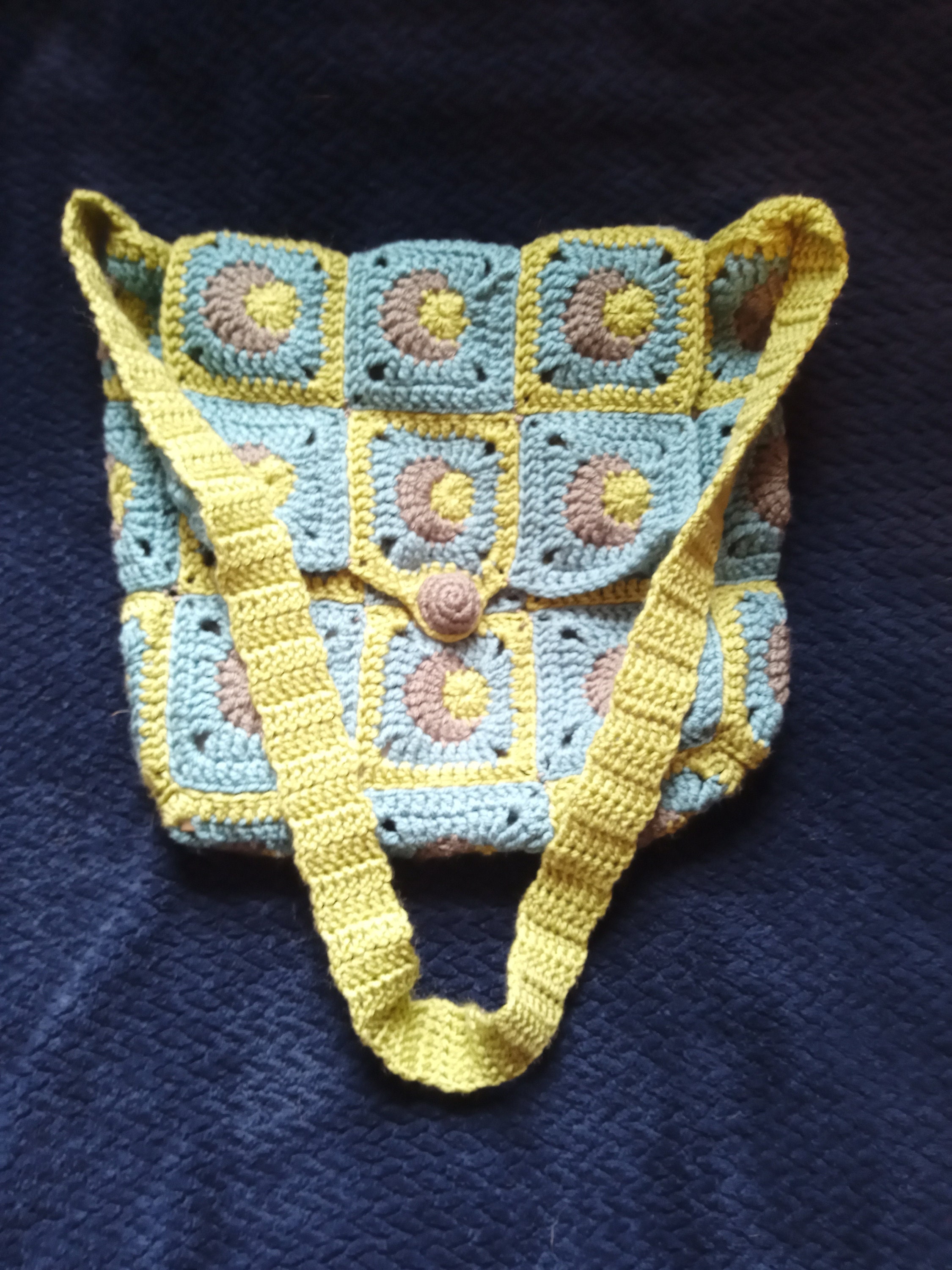 Crochet Granny Square Messenger Bag Etsy
