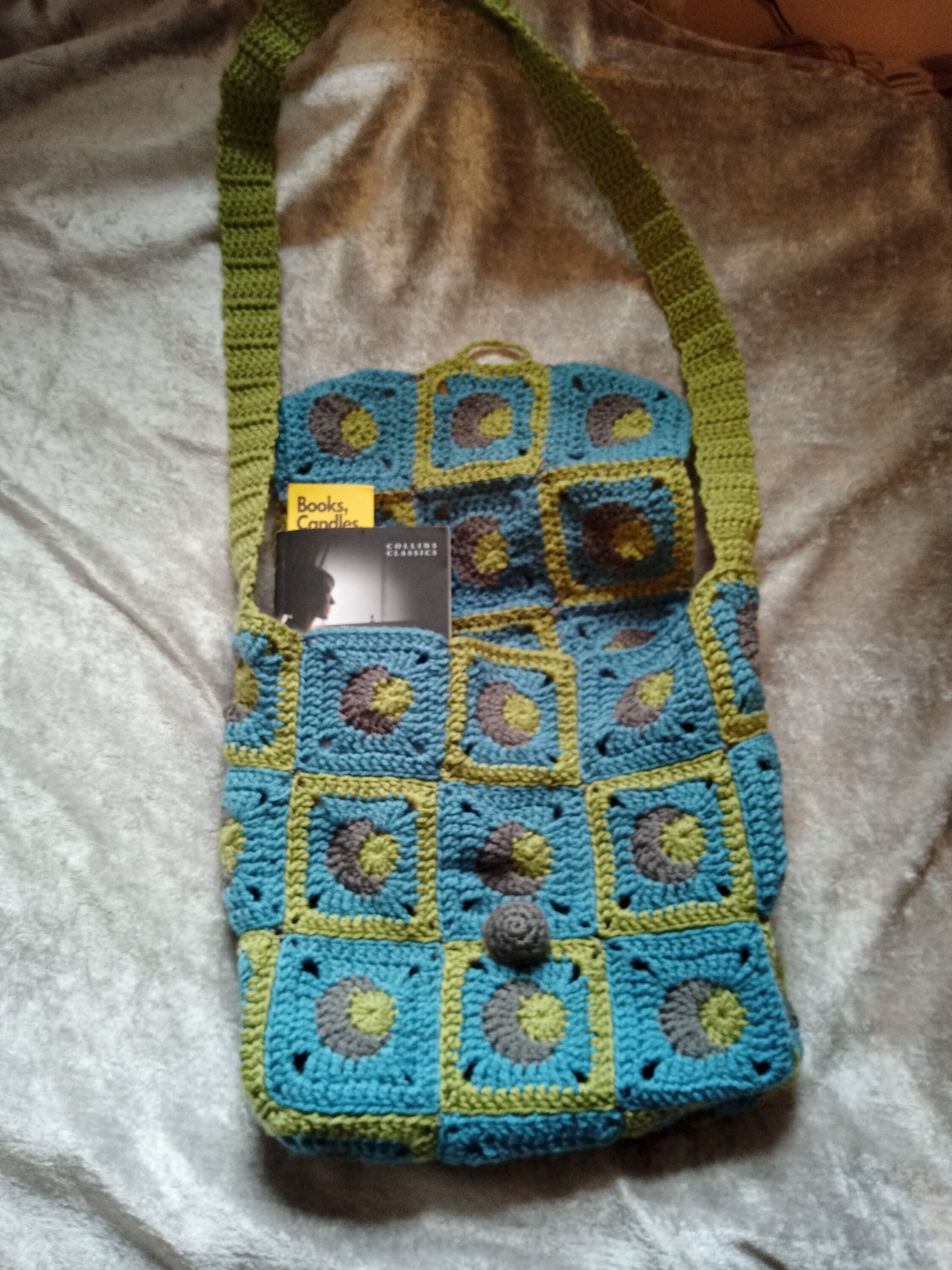 Crochet Granny Square Messenger Bag Etsy