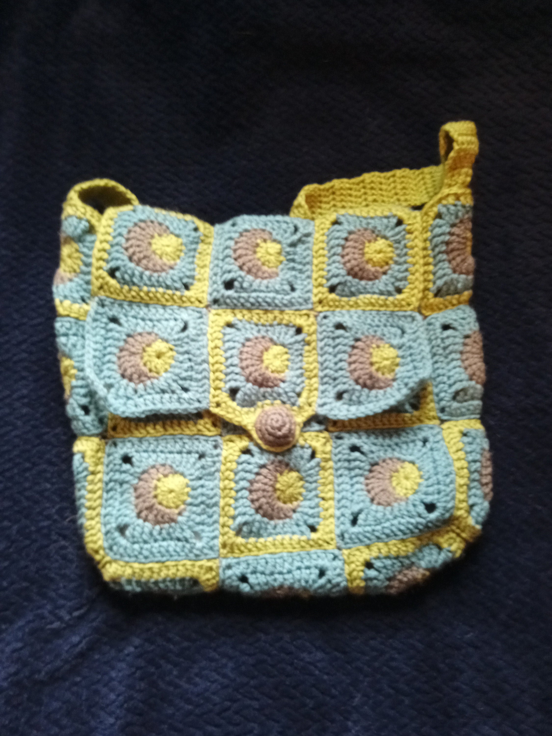 Crochet Granny Square Messenger Bag Etsy