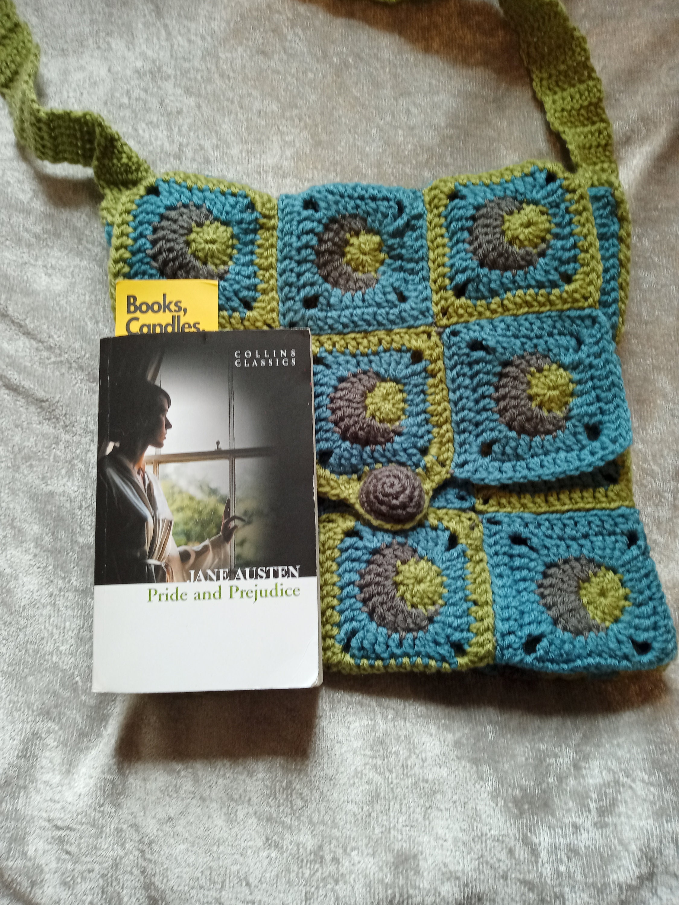 Crochet Granny Square Messenger Bag Etsy