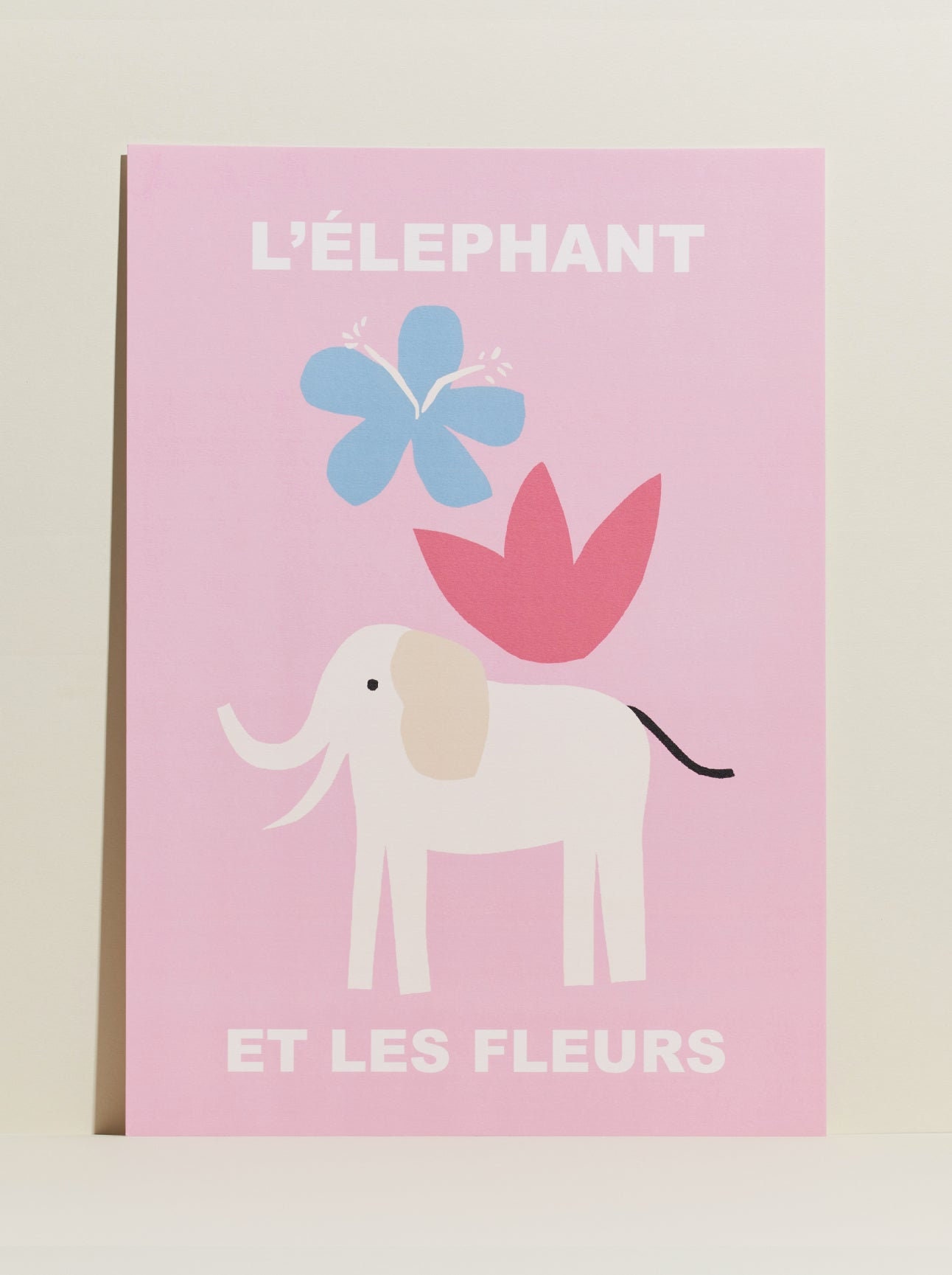 Affiche L'éléphant et Les Fleurs