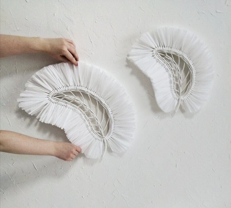 White Feather Wall Decor. Set of 2. Scandinavian / Boho Wall Etsy