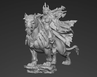 Orc Queen - Mounted | Monsters | STL Model | 3D Printable