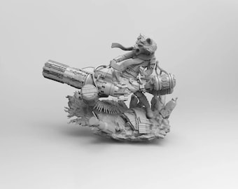 Rocket Racoon - Gatling Gun | Marvel | STL Model | 3D Printable