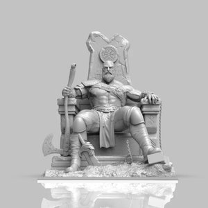 Kratos - Sitting on Throne | God of War | STL Model | 3D Printable
