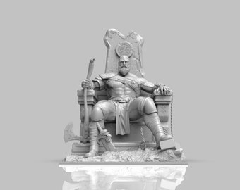 Kratos - Sitting on Throne | God of War | STL Model | 3D Printable