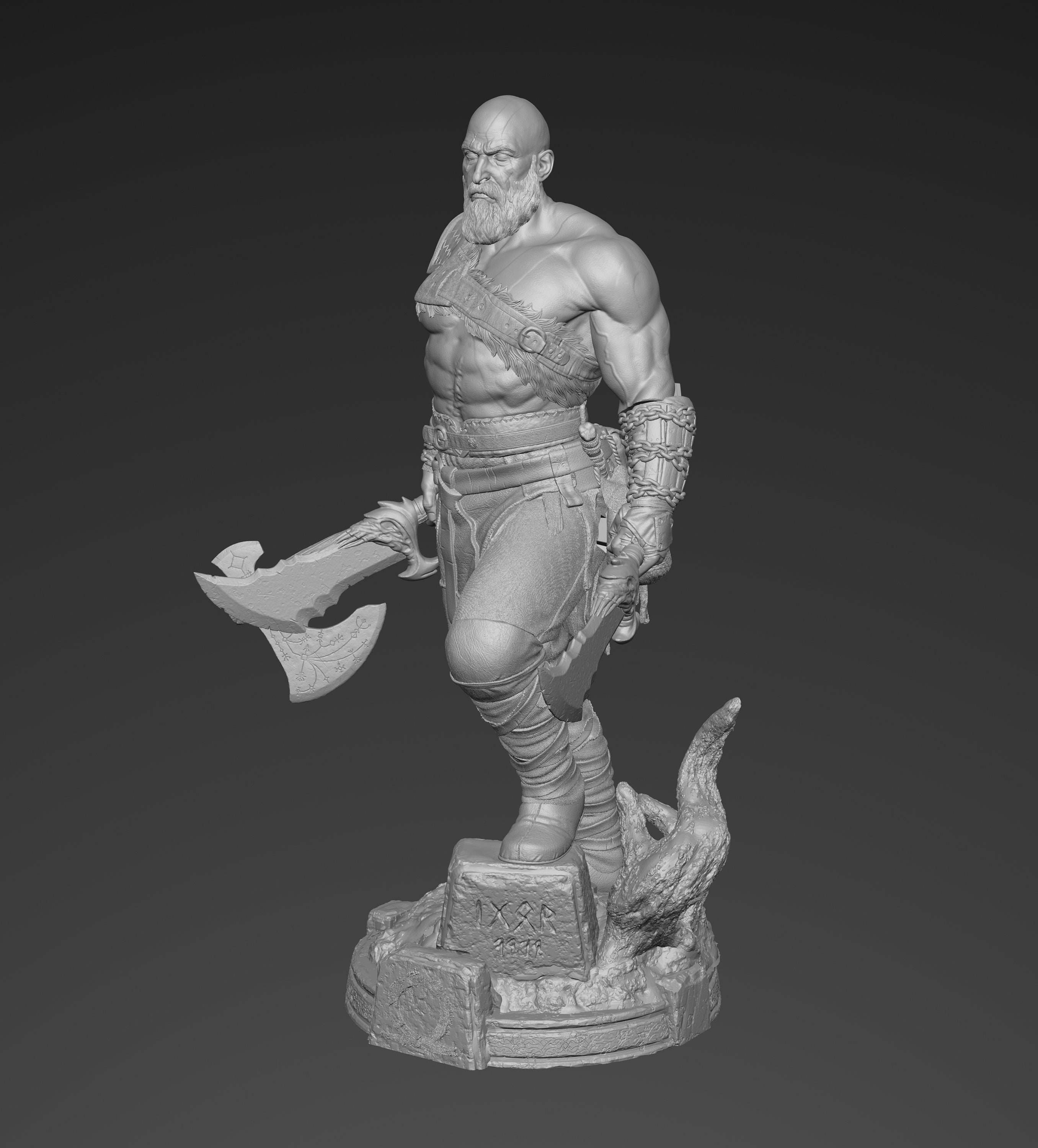 Kratos Standing V4 3D Printing Figurine God of War STL Files