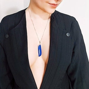Lapis Lazuli Pendant 925 Silver Chain