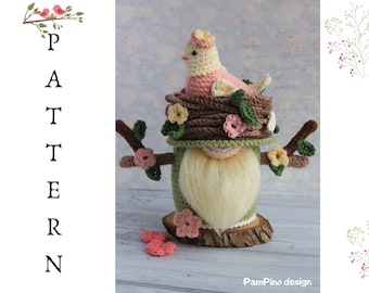 Spring Gnome Crochet Pattern PDF | Bird Nest Amigurumi | Easy Beginner | Instant Download