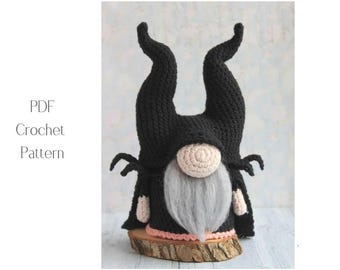 Crochet Patterns Maleficent gnome, Amigurumi crochet Maleficent, Cartoon crochet characters