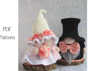 Crochet patterns bundle Wedding gnomes, crochet groom & crochet bride gnome pattern, Crochet amigurumi pattern, Crochet  gnome pattern
