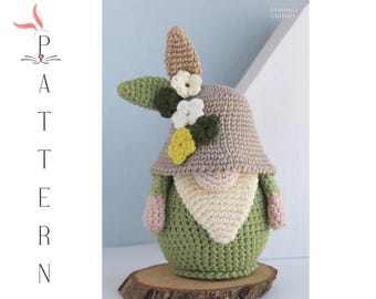 Easter Bunny crochet patterns Gnome, Amigurumi crochet gnome Easter Bunny, Kawai Bunny gnome