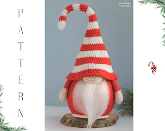 Candy Cane Gnome Crochet Pattern PDF | Amigurumi Christmas Gnome | Sweet Holiday Decor Instant Download