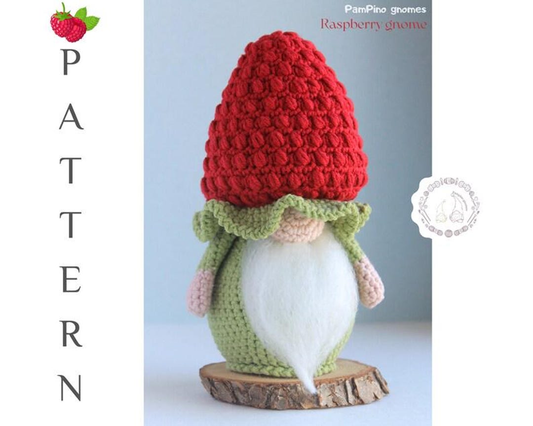 Crochet Patterns Raspberry Gnome, Amigurumi Crochet Raspberry Pattern ...