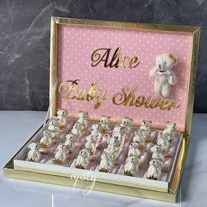 Teddy Bear Chocolate Gift Box, Baby Shower Chocolate Box, Personalized Party Favors, Baby Shower Favor, Baptism Favor, Teddy Bear Favor