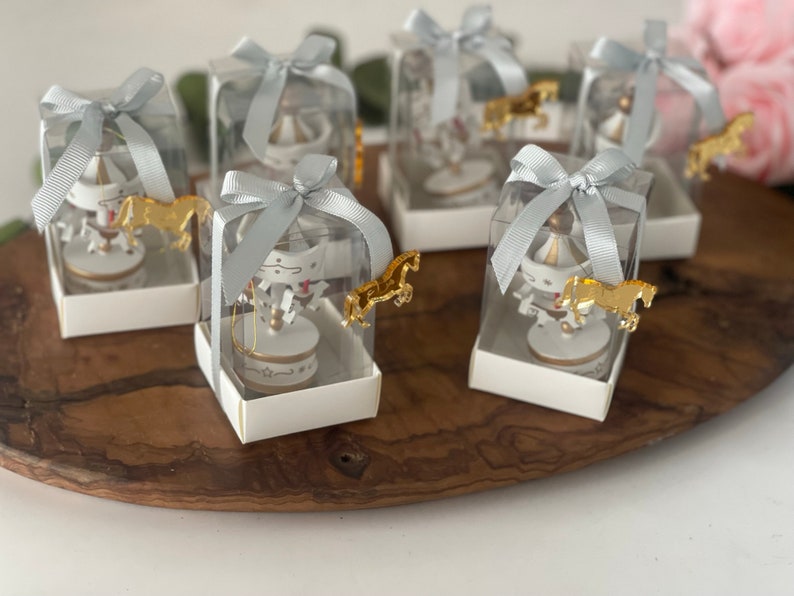 Carousel Concept Favors Box, Personalized Baby Showers Party Favors, Baby Showers, Baptism Favors, Welcoming Baby Favors, Gift For Guest image 7