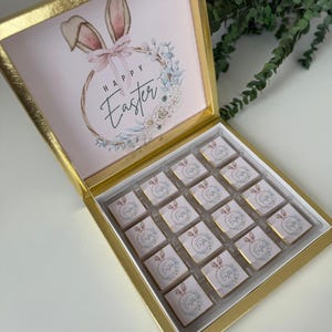 Easter Chocolate Gift Box, Personalized Easter Bunny Chocolate Bar, Chocolate Eggs, Customized Easter Gift, Easter Favors For Kids, Editable