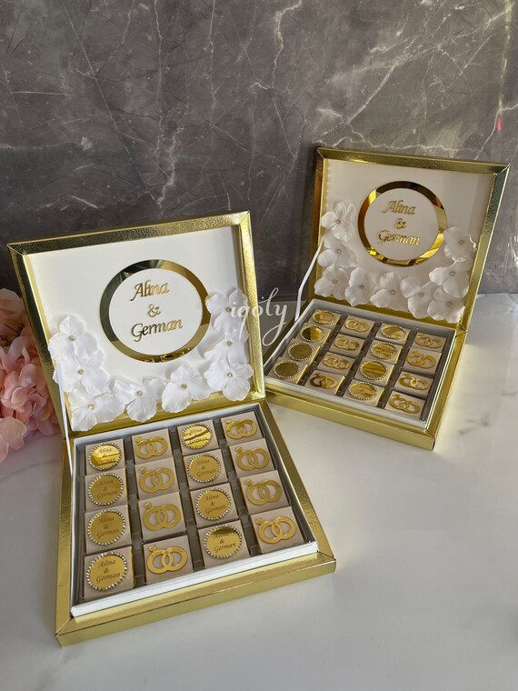 Personalized Chocolate Box Customized Chocolate Wedding