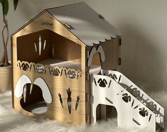 Guinea pig House, Small Rabbit House, Natural Wood Color