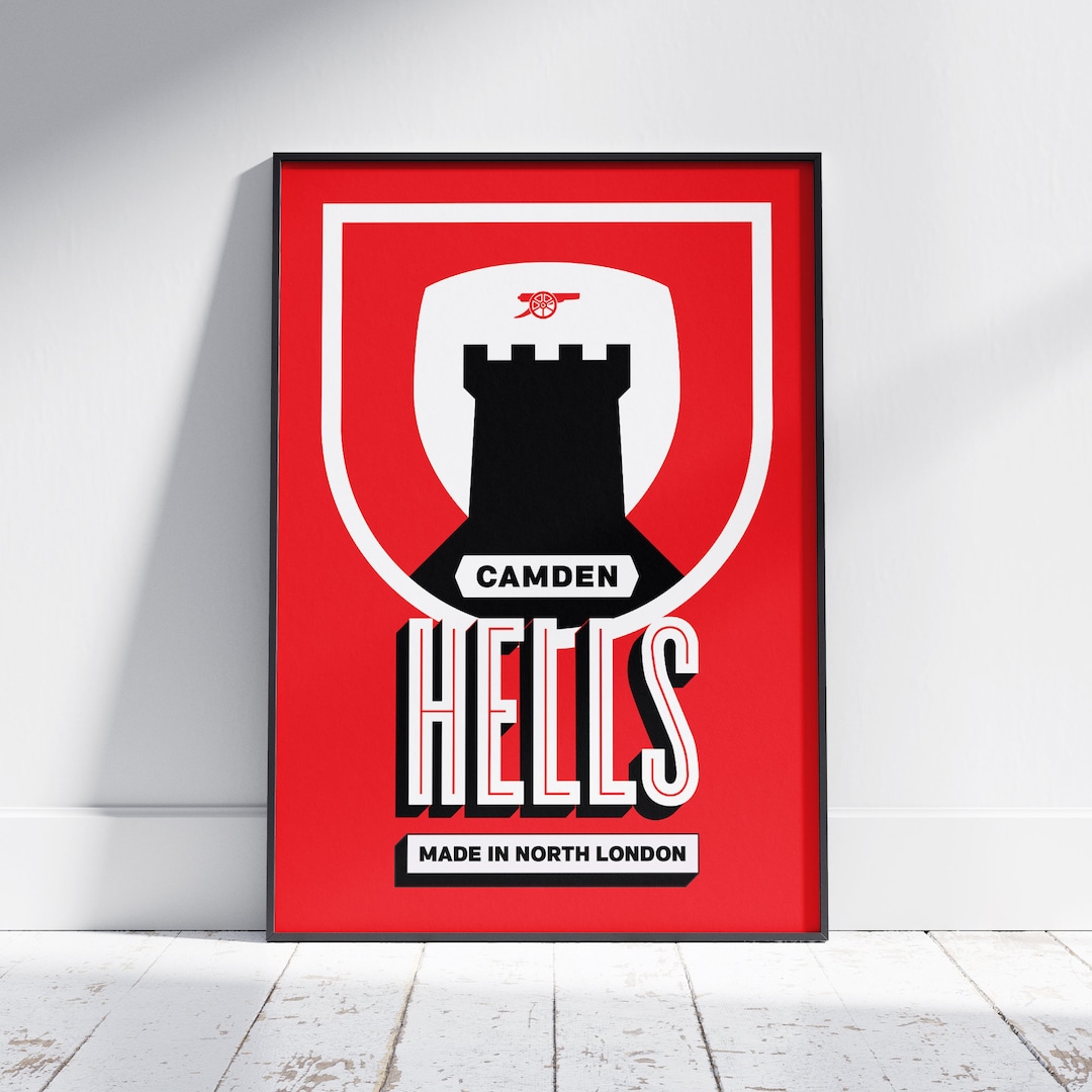 Camden Hells Arsenal FC Beer Poster, Arsenal Print, Arsenal Beer Poster
