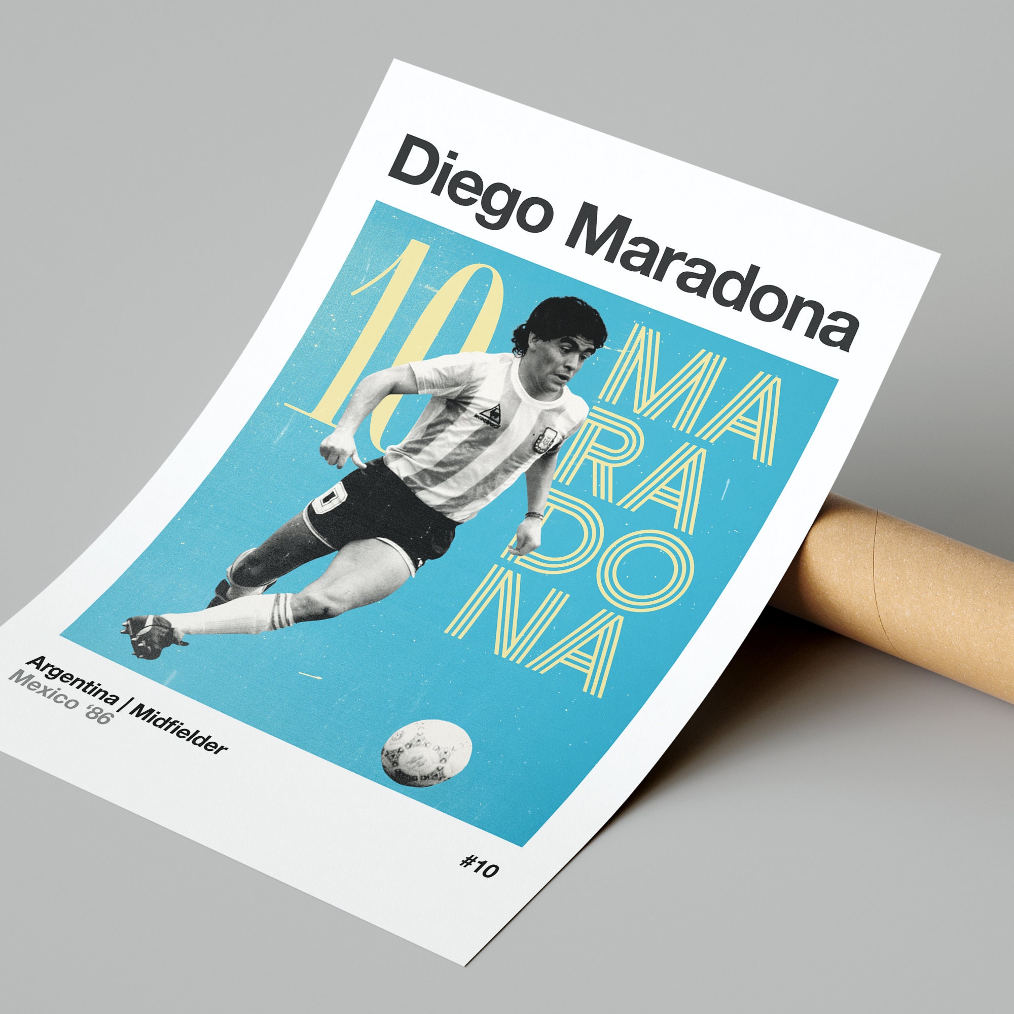 Collection Complète De 5 Pièces Diego Maradona Plaquées Or - Présentoir Vitrine - Football