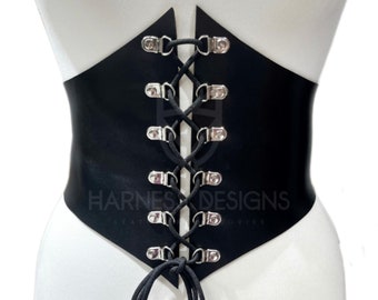 Corsetto in pelle fatto a mano: corsetto in stile gotico steampunk