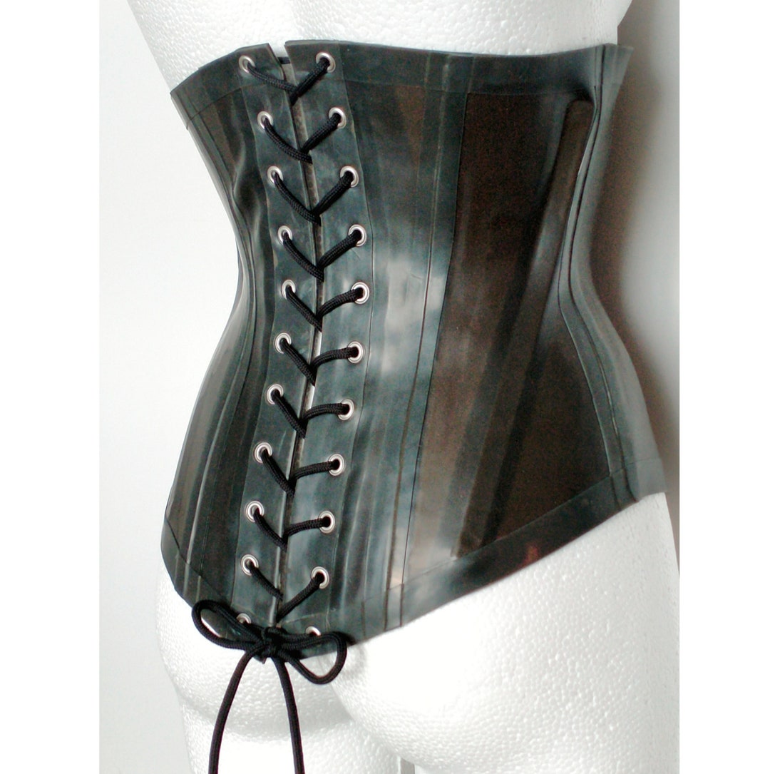 Latex Waist Corset, Rubber Corset, Natural Latex Corset, Underbust