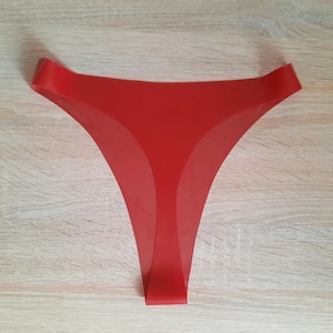 Red Latex thong, Rubber thong, Latex panties, Latex bikini, Latex lingerie, Sexy panties, Latex briefs