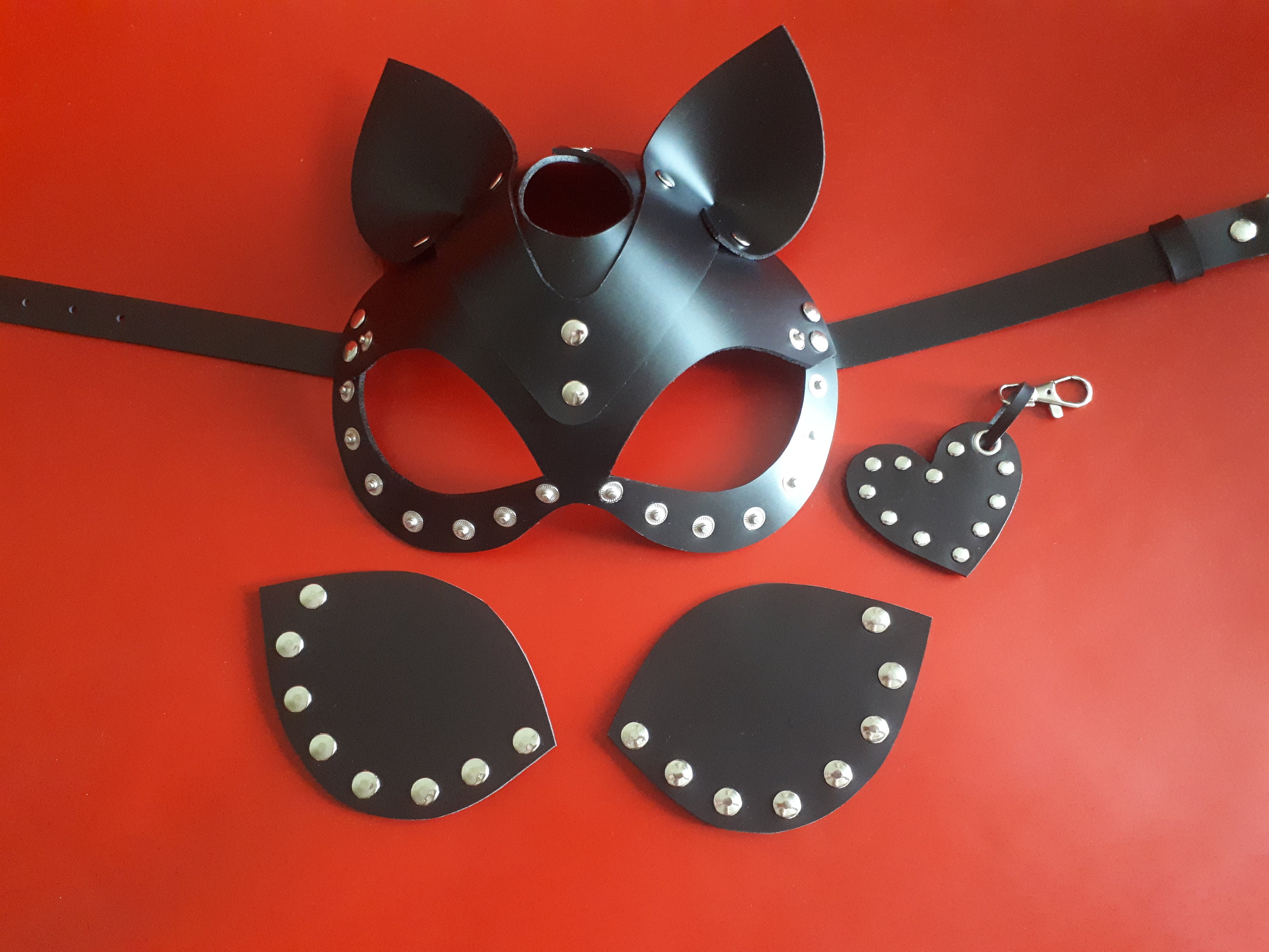 Leather Cat Mask With Pads on Eyes - Etsy