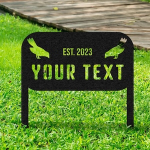 Custom Garden Stake with Bird Stake, Metal Bird Garden Sign, Personalized Garden Stake, Custom Yard Sign, Gardener Sign, Yard Garden Gift