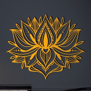 Metal Lotus Flower Wall Art: Modern Home Decor
