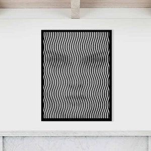 Optical drawing woman wall art, 3d hidden female face, abstract woman drawing, wall decoration with depth, linear woman illusion
