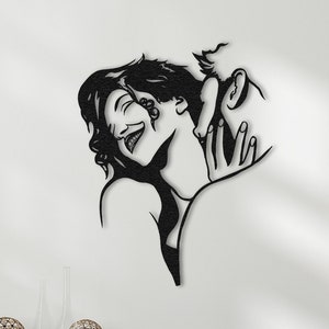 Making Love Metal Wall Art: Modern Couple Silhouette, Bedroom Decor