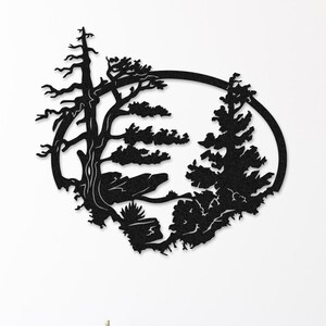 Extra Large Metal Tree Wall Art: Modern Forest Decor