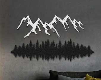 Mountain Metal Wall Art: Extra Large Farmhouse Decor
