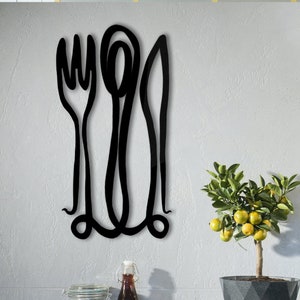 Kitchen Wall sign, fork, spoon and knife, decoration ideas dinning room, metal wall art, gift for women, gift for mothers, gift for mom