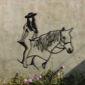 woman sexy wall art female horse metal decor