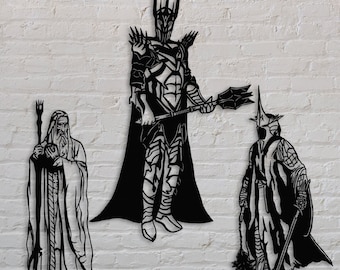 Herr der Ringe Metallwandkunst: Sauron, Saruman, Witchking