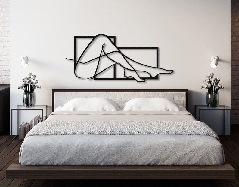 feminine wall art, metal wall decor, female line art, body positive art, gold wall decor, modern wall art, fashion wall art, bathroom decor, above bed decor, one line art