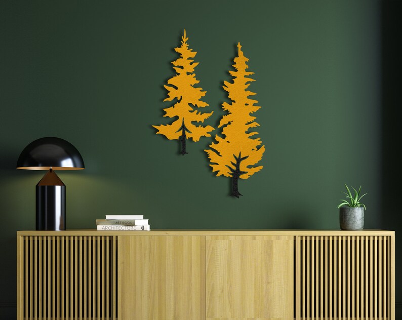 Pine Tree Metal Wall Art: Forest Nature Decor - Etsy