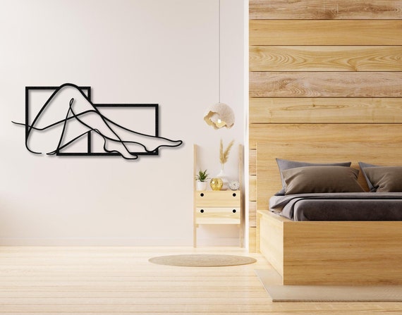 Feminine Wall Art, female modern fashion metal line decor