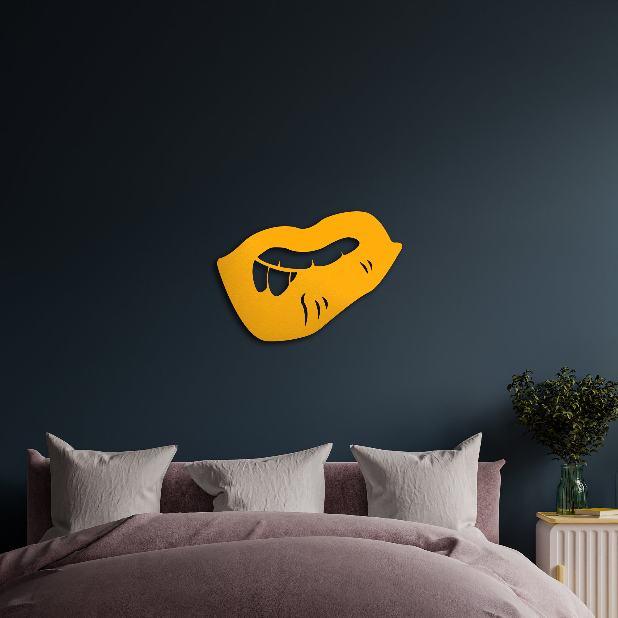 Feminine Erotic Kiss Lips Metal Wall Art Decor Products/ Etsy