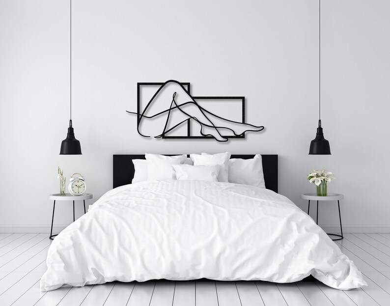 above bed decor, one line art, modern wall art, fashion wall art, feminine wall art, metal wall decor, female line art, body positive art, gold wall decor, bathroom decor