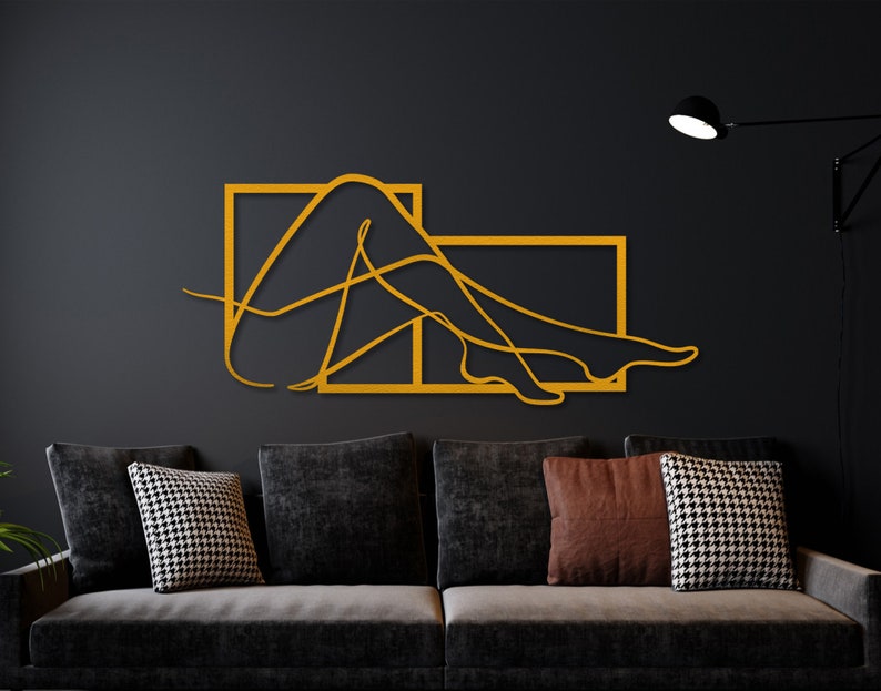abstract wall art, elegant wall art, minimalist wall art, modern wall art, fashion wall art, feminine wall art, metal wall decor, female line art, body positive art, gold wall decor