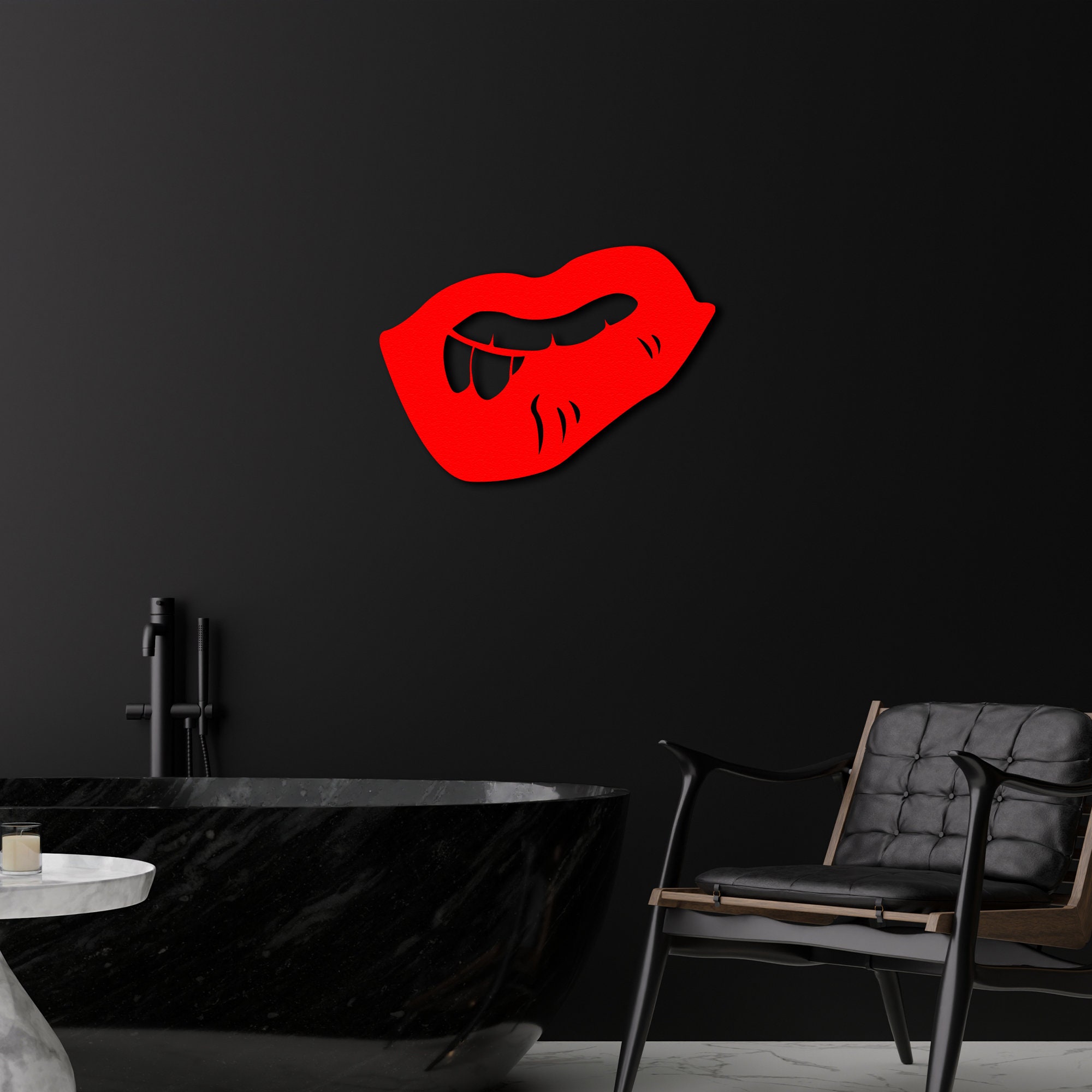 Feminine Erotic Kiss Lips Metal Wall Art Decor Products/ Etsy