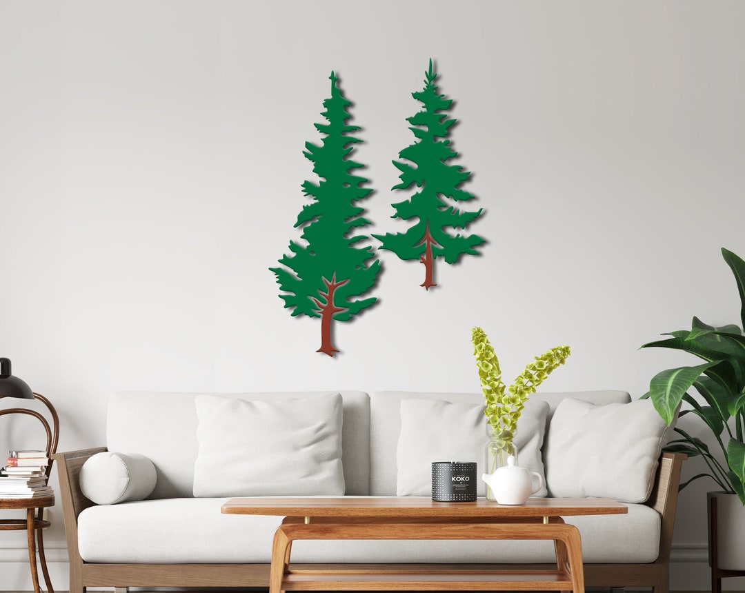 Pine Tree Metal Wall Art: Forest Nature Decor - Etsy
