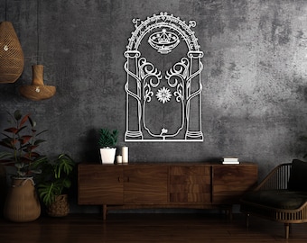 Moria Gate Metallwandkunst: Herr der Ringe Dekor