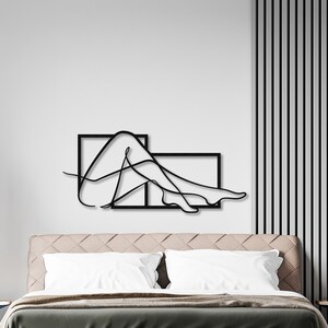 minimalist wall art, abstract wall art, elegant wall art, fashion wall art, feminine wall art, metal wall decor, female line art, body positive art, gold wall decor, above bed decor