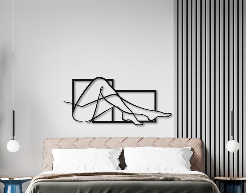 minimalist wall art, abstract wall art, elegant wall art, fashion wall art, feminine wall art, metal wall decor, female line art, body positive art, gold wall decor, above bed decor